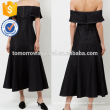 New Fashion Dark Blue Denim Off The Shoulder Dress Manufacture Wholesale Fashion Women Apparel (TA5190D)